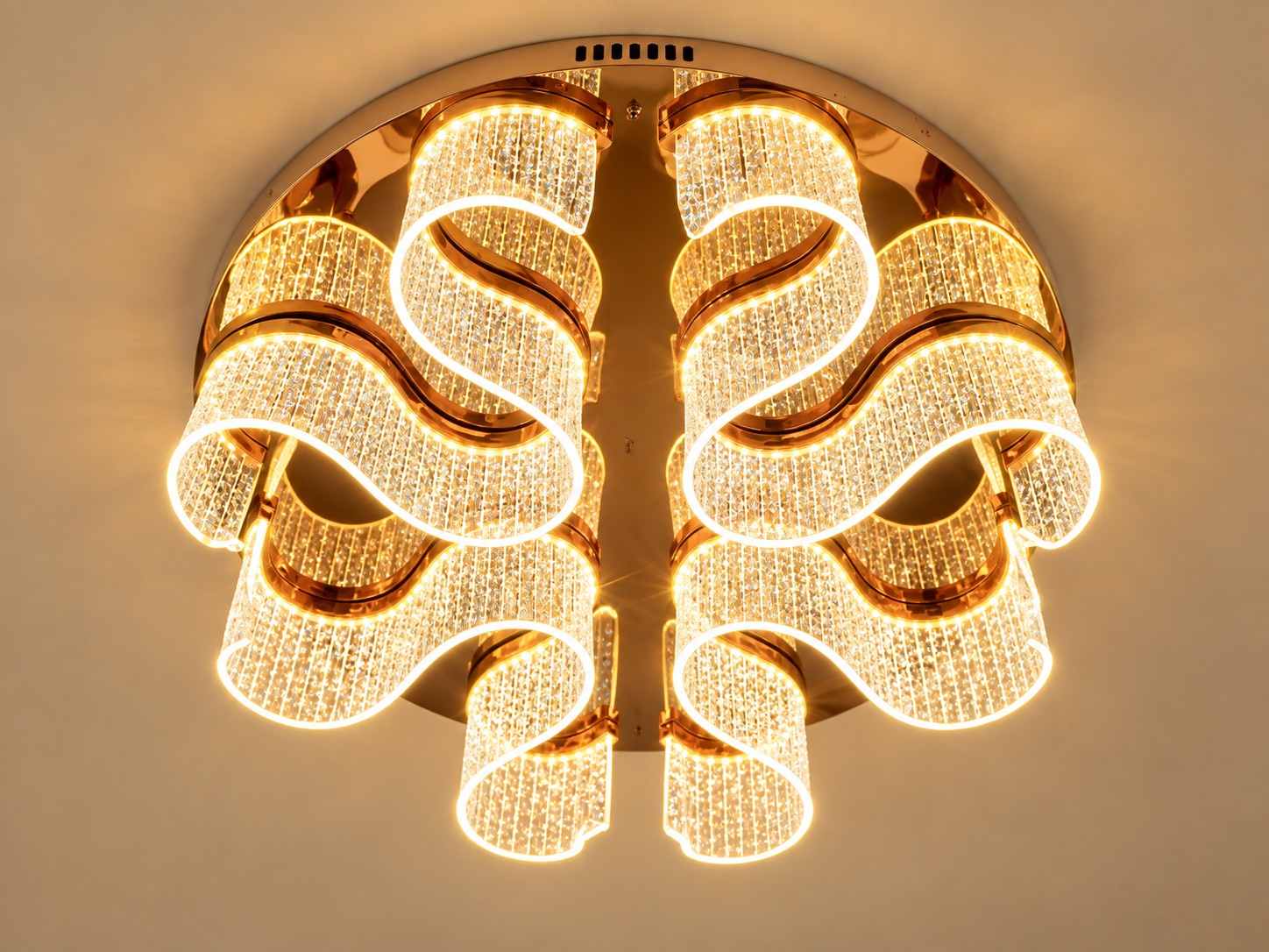 Luxury Wave Crystal LED Ceiling Light