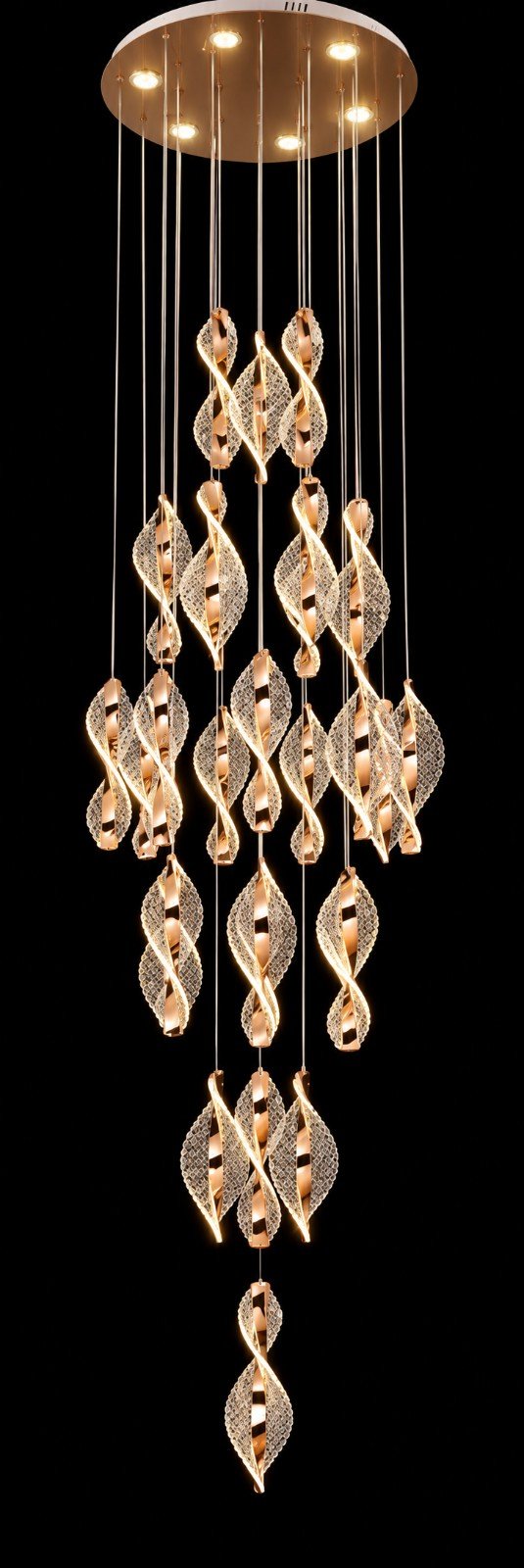 Luxury Spiral Crystal Cascading Chandelier