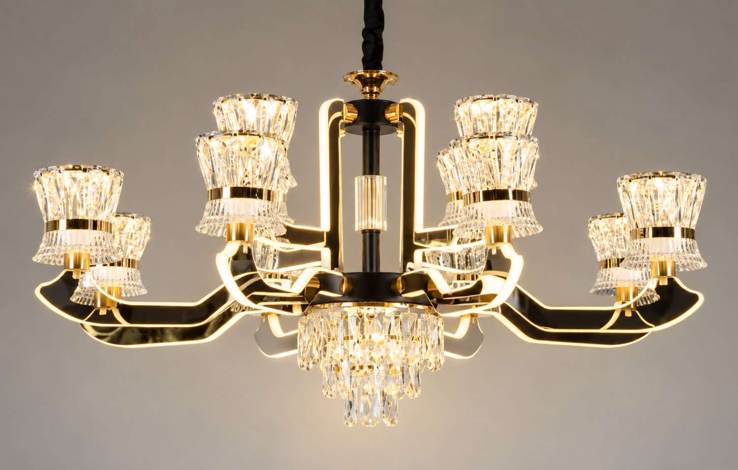 Luxe Noir Crystal Chandelier