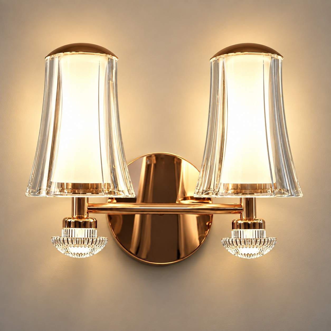 Luxe Twin Crystal Wall Lamp